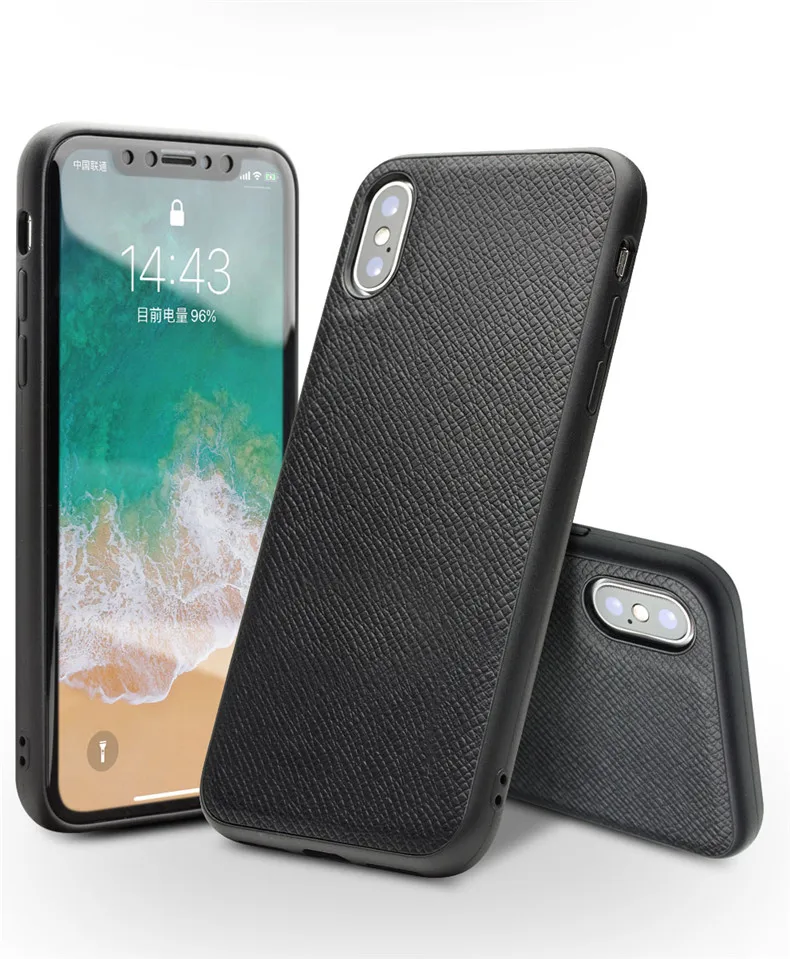 clear phone cases QIALINO Genuine Leather Bìa cho iPhone X Khe Cắm Thẻ Lật Thông Minh ngủ wakeup hấp phụ Từ Trường Hợp đối với iPhoneX 5.8 inc pela cases