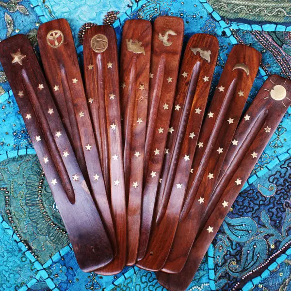 Indian Natural Top rated Wooden Wood Incense Stick Holder Burner NEW