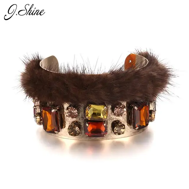 Vintage Luxury Cuff Charms Love Bangles Bracelets For Women Metal Vintage Luxury Cuff Charms Love Bangles Bracelets For Women Metal Gold Color Imitation Gems Fox