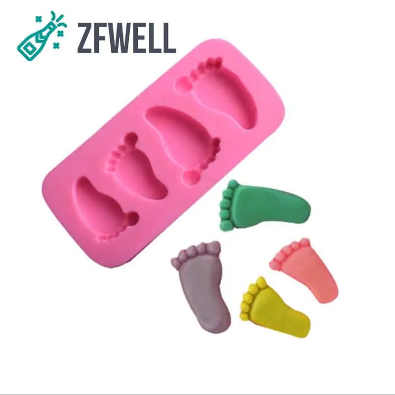 ZFWELL 1 шт./лот розово красные кости для ног помадка торт силиконовая форма сделай