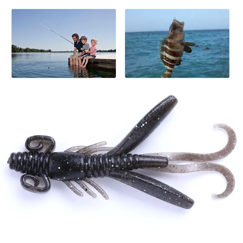 

5pcs 9cm-12g Simulation Prawn Soft Shrimp Floating Shaped Worn Fake lure Hook Isca Fishing Lure Artificial Bait
