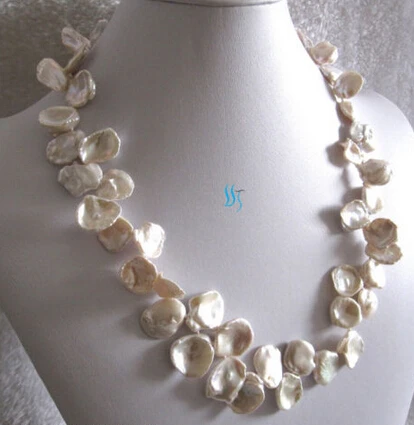 

huij 0040738 Big Ivory 1Row Keshi Freshwater Pearl Necklace
