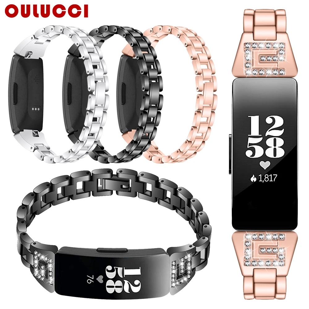 

Oulucci new fashion stainless steel Fitbit inspire wristband replacement wrist strap bracelet watch strap for Fitbit Inspire HR