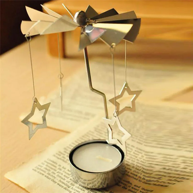 

1PC Candle Holders Rotary Metal Candle Holder Candle Lantern Tea Light Holder Candle Stand candelabros decorativos de velas D19