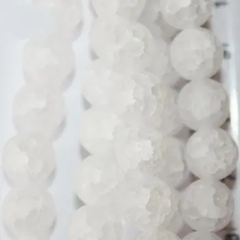 

Matte Crystal Crackle beads 8 mm - Gemstone Beads - Full Strand 15 1/2", 50 beads, A-Quality