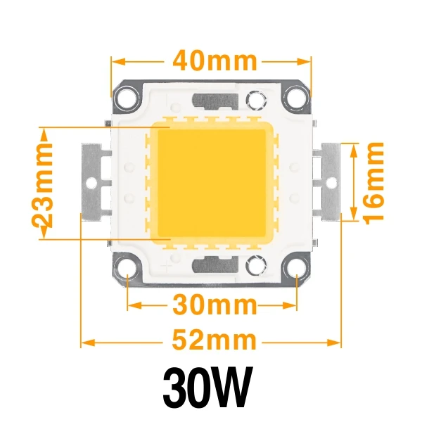Светодиодный чип 10 Вт, 20 Вт, 30 Вт, 50 Вт, 100 Вт, высокая яркость, 9-12 В, 30-36 в, холодный белый, теплый белый, сделай сам, для прожектора, прожектора, нужен драйвер - Испускаемый цвет: 30W