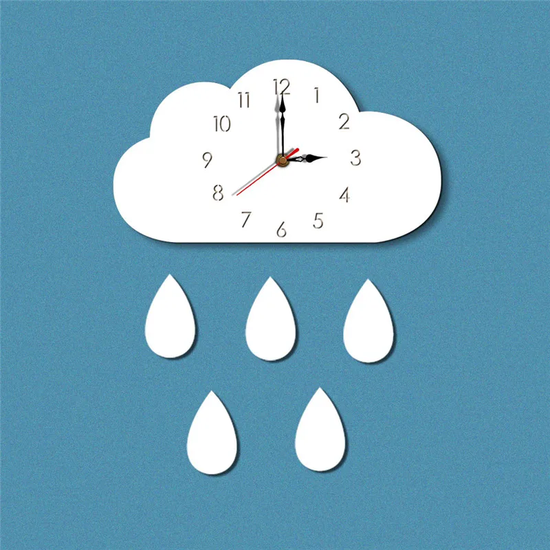 

New products on the new cloud creative home cartoon living room decor wall clock Acrylic children's clock wall hanging decor