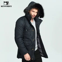 KENNTRICE классические повседневные толстые пальто мужской со множеством карманов ветрозащитная Зимняя парка Hombre со съемным капюшоном