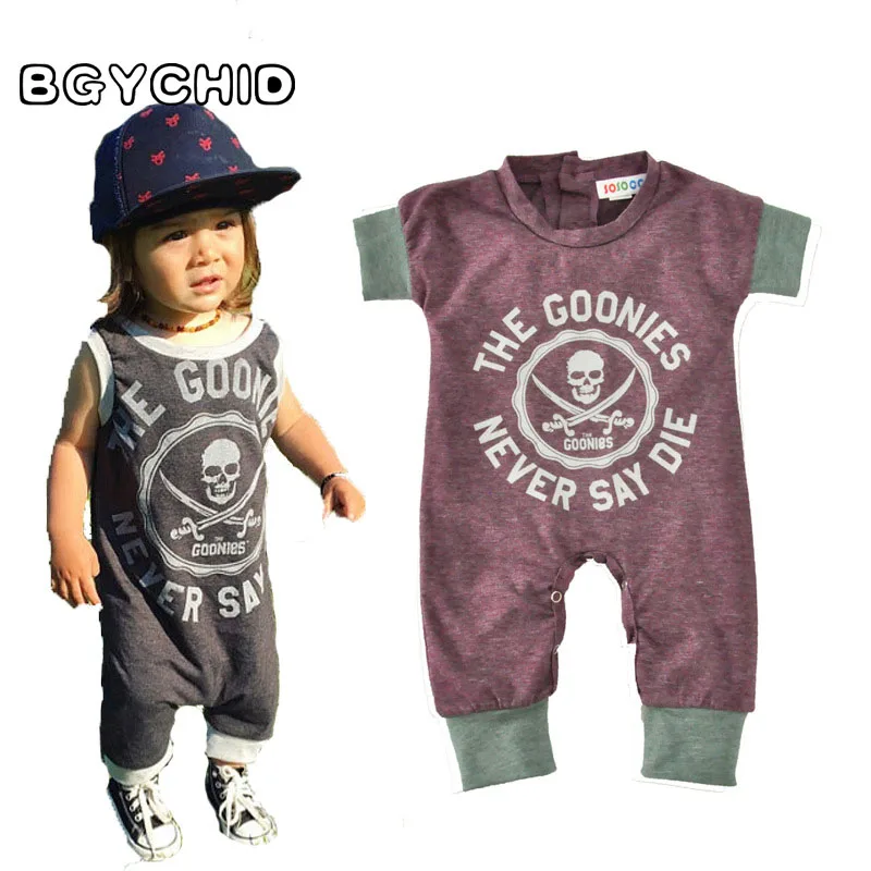 Baby Boy Rompers 2018 Summer 100 Cotton Short Sleeve Skull Baby Boy