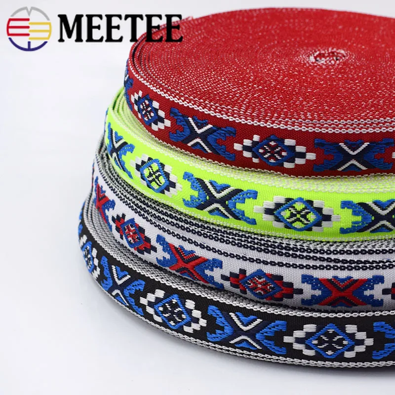 Meetee 10yards 2cm Jacquard Embroidery bing Ribbon National Lace DIY