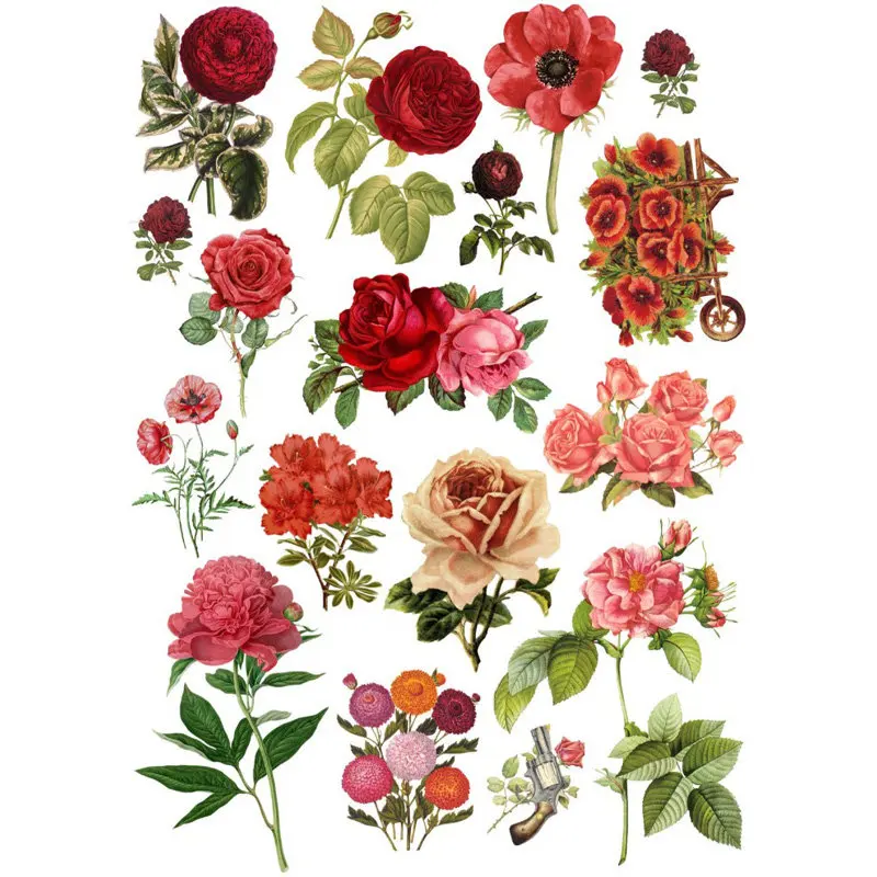 2 PCS Spring Flower Plants DIY Decor Scrapbook Bullet Journal