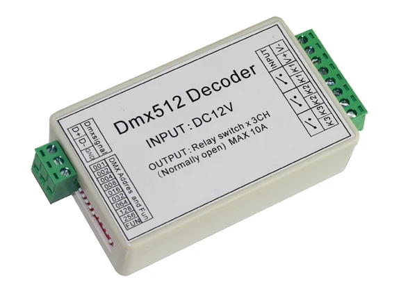 Лучшие price1 шт DC12V DMX-RELAY-3 канала dmx512 реле для использования светодио дный лампа