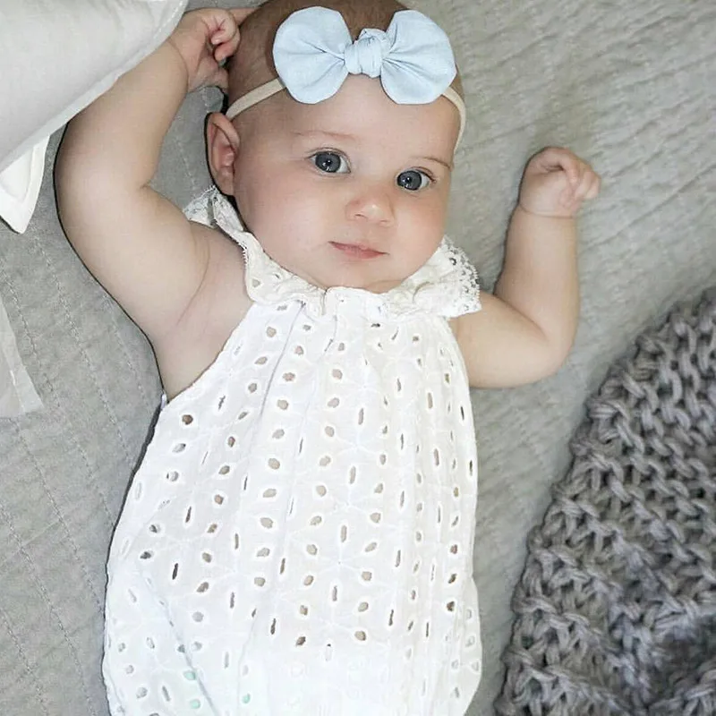 YZ065 2017 Newborn White Lace Baby Overalls Summer Infant Toddlers