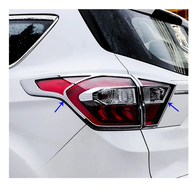 

Car Styling Accessories ABS Chrome Rear Tail Light Lamp Taillight Frame Cover Trim For Ford Kuga Escape 2017 2018 2019 4pcs/set