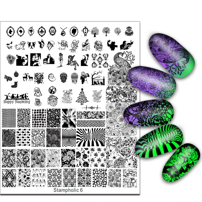 Большой размер штамп пластина с изображениями для нейл-арта шаблон для ногтей выбор дизайна ногтей трафарет красоты Инструменты для ногтей диск