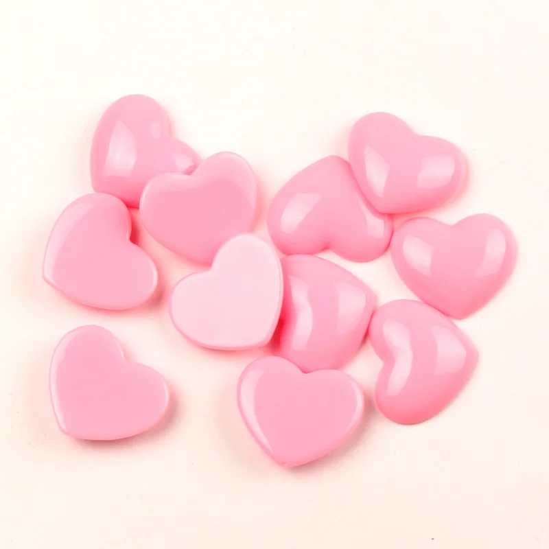

30Pcs Mixed Resin Pink Heart Decoration Crafts Beads Flatback Cabochon Scrapbook DIY Embellishments Accessories Buttons