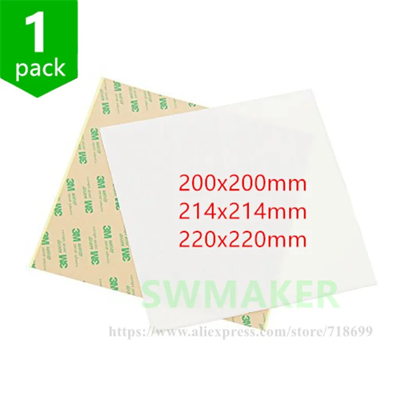 

SWMAKER PEI sheet 200/214/220mm 3d printing build surface dull polish surface with 468MP adhesive tape for Wnahao Anet Prusa i3
