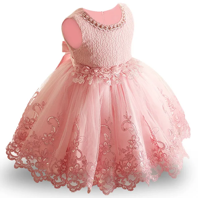 Нарядное платье для девочки;Вышитое кружево Свадьба платье для девочки ;новогодний костюм для девочки;платье принцессы карнавальные костюмы для девочек;рождения праздничное платье для девочки ;детские платья;3 8 10 лет - Цвет: Pink