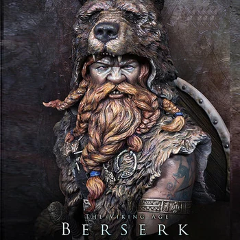 

1:10 Resin Figure Bust Model Rage Viking Movie Historical Theme X125
