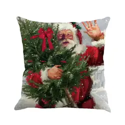 Рождественский льняная наволочка Снеговик Санта Клаус Наволочка декоративная подушки для дивана диван Чехлы украшения для дома