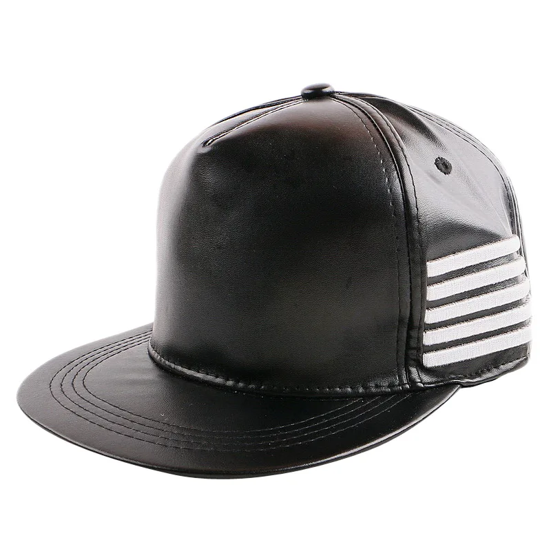 wholesale new popular men women PU leather luxury baseball cap white