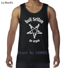 Индивидуальный рисунок hail seitan go vegan 11 Топы на бретелях для мужские Майки Новое поступление мужской жилет без рукава рубашки Мышцы Размер S-3XL