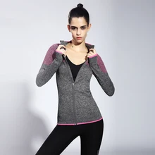 Женская куртка для йоги, высокие тянущиеся для фитнеса, одежда, тонкий Быстросохнущий кардиган на молнии с длинными рукавами и воротником-стойкой