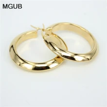 MGUB ювелирные изделия из нержавеющей стали 316L, 2 цвета, женские серьги золотого цвета, модное Ювелирное кольцо для ушей,, особенности LH148
