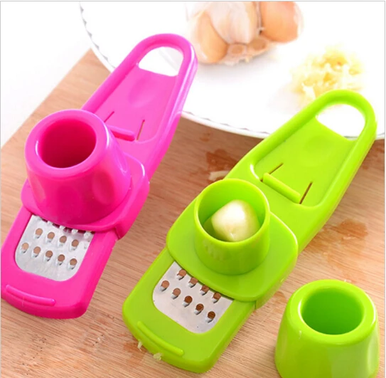 

1pcs Stainless Steel Garlic Press Multi-functional Grinding Garlic Mini Ginger Grinding Grater Planer Slicer Cutter Slicer