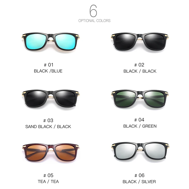 KEITHION Brand Design Classic Polarized Sunglasses Men Women Driving Square Frame Sun Glasses UV400 Eyewear