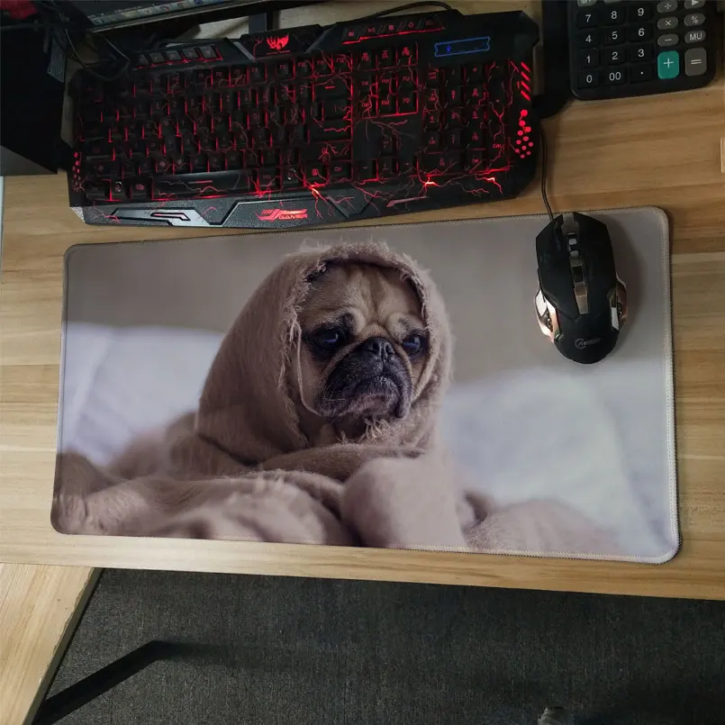 pug funny animals wallpaper notbook computer Gaming Rectangle Silicon Durable Mouse Pad Computer Mouse Mat (4)