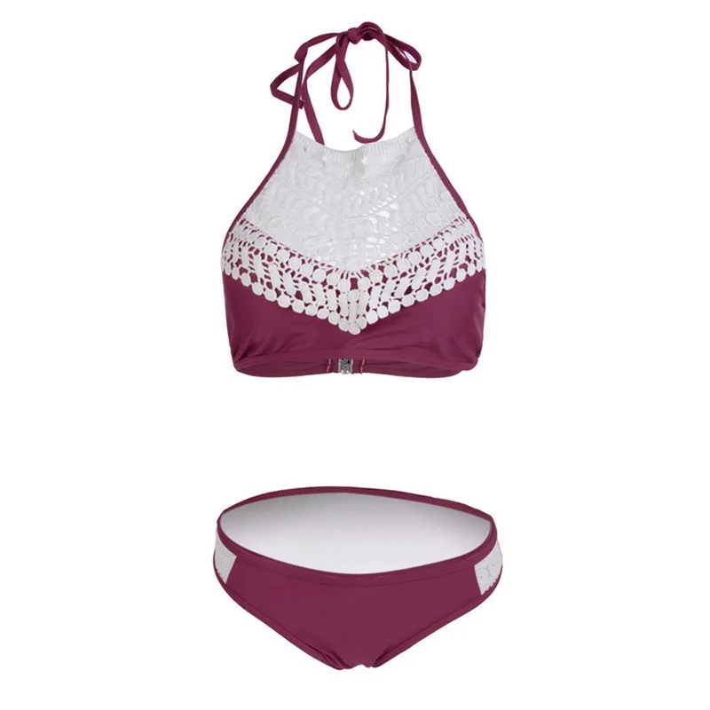 

Vertvie Two Piece Swimsuit Female 2019 Summer Beach Micro Padded Bikini Set Push Up Women Bathing Suit Sexy Halter Swimwear