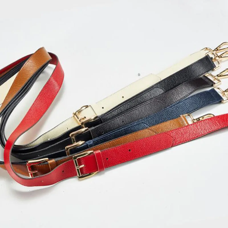 IMIDO 130cm Genuine Leather long bag Strap for Handbags Women replacement straps shoulder belt accessories parts Brown STP027