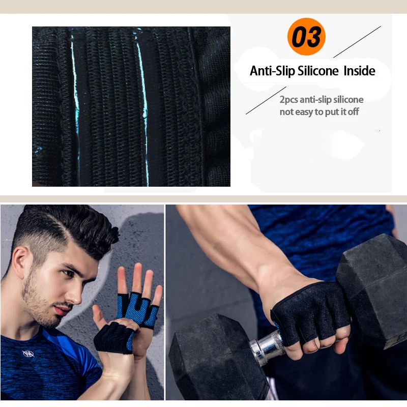 Weight Lifting Gloves Body Building Anti-slip 4Fingers Breathable Gloves Heavyweight Sport Exercise Fitness Gloves For Men Women