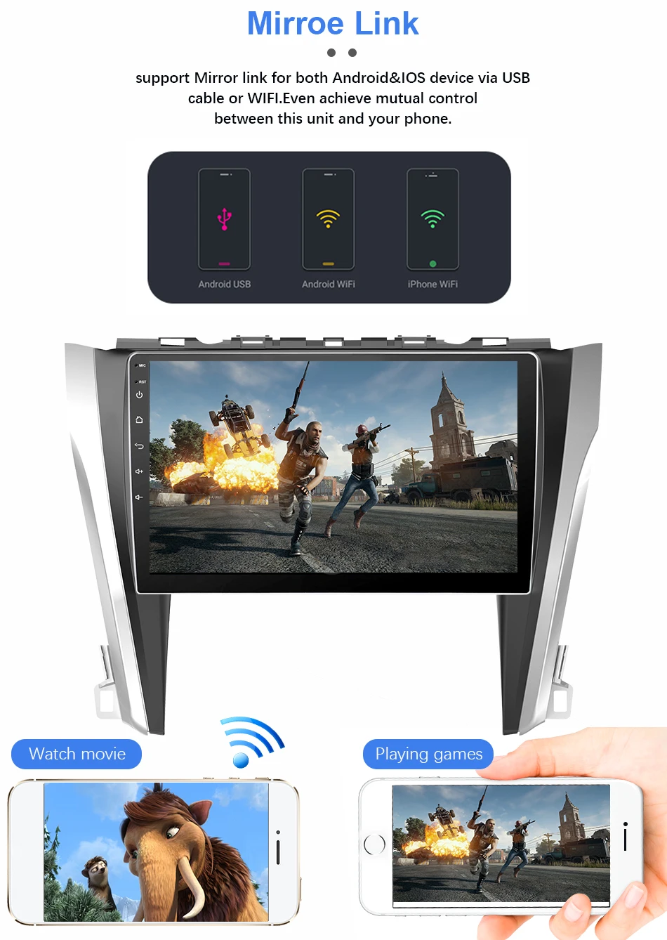 Flash Deal Eunavi android 9.0 car dvd gps multimedia player For Toyota Camry50 2012 car dvd navigation radio video audio player 4G+32G PX6 11