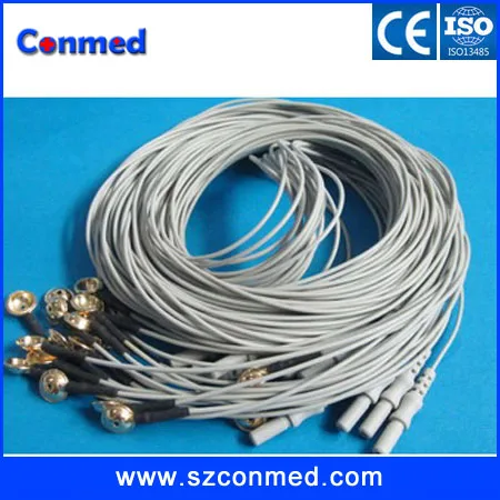 DIN connector Electroencephalo-graph Brain EEG Cable with Copper Cup electrode1
