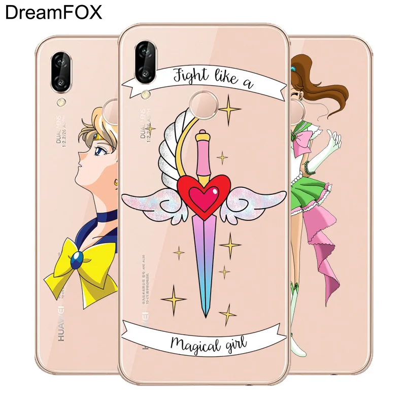 DREAMFOX L084 Сейлор Мун Мягкий ТПУ силиконовый чехол для huawei Honor 6A 6C 7X9 10 P20 P30 Lite Pro P Smart