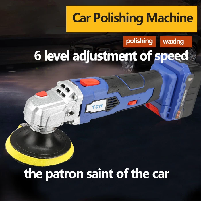 

TCH waxing machine with 16V lithium battery portable cordless car polisher cleaner adjustable speed polish machine