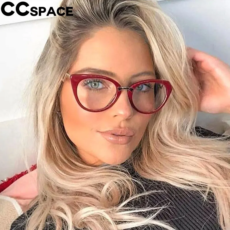CCSPACE женские сексуальные очки кошачий глаз, оправа для женщин, великолепные брендовые дизайнерские оптические очки, модные очки 45045