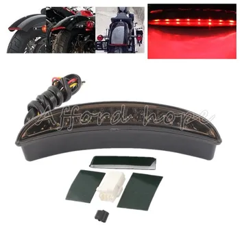 

Motorcycle Smoke Lens Rear Fender Edge LED Tail Light Warning Stop Red Light Fits For Harley Iron 883 XL883N XL1200N Chopped