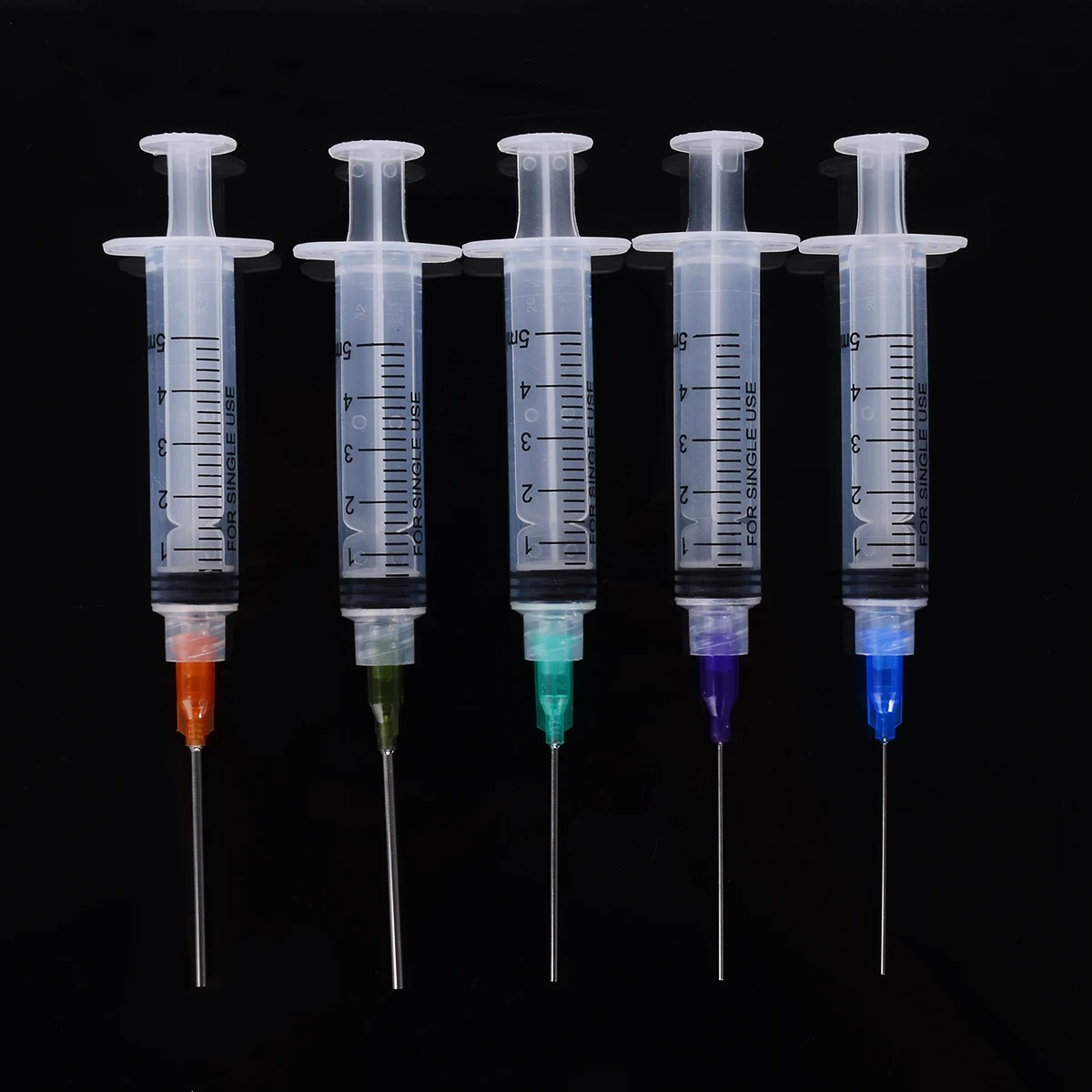 5PCS 5ml Industrial Dispensing Syringe Crimp Sealed Needle Tips For Glue Oil Ink Syringes Measure Tool Supplies