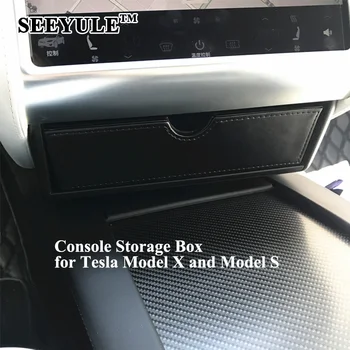 

1pc SEEYULE Car Center Console Storage Box Organizer Bag Drawer Container Accessories for Tesla Model X Model S 2014-2020