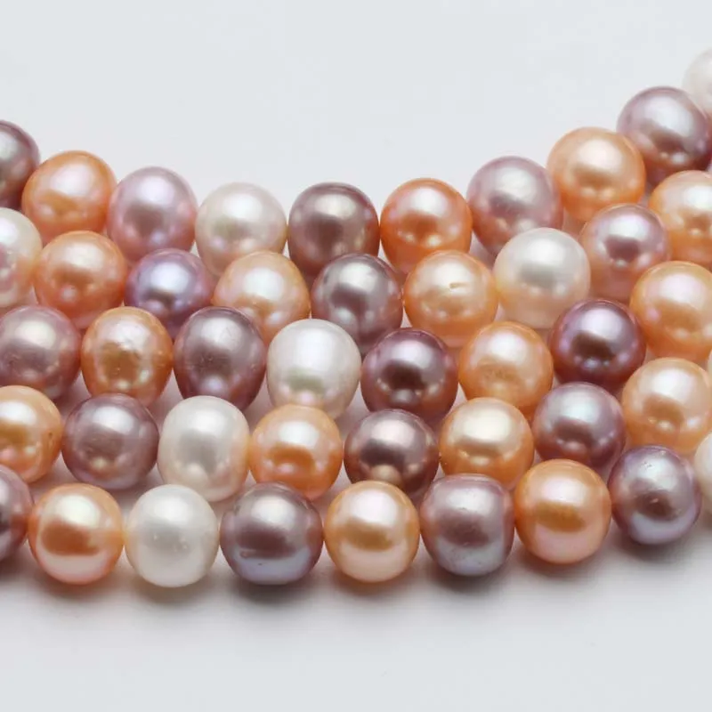 DIY Многоцветный большое жемчужное ожерелье для женщин, 11-12 мм около круга жемчужные бусины для изготовления ювелирных изделий
