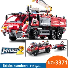 Техника аэропорт спасательный автомобиль 3371 город строительные блоки наборы DIY Кирпичи классическая модель детские игрушки