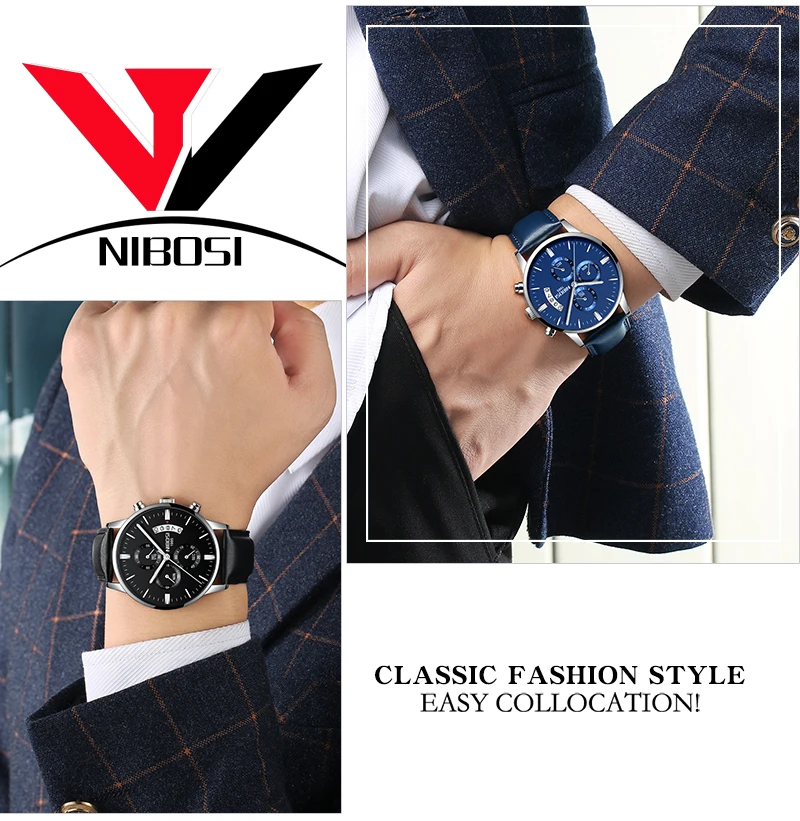 Relogio Masculino Esportivo NIBOSI Men's Watches Are Fashionable With Leather Strap And Mesh Stainless Steel Military Sport Saat (14)