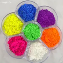 Неоновый флуоресцентный фосфорный Пигмент Порошок для лака для ногтей& Живопись& печать, 10 г/лот Флуоресцентный порошок