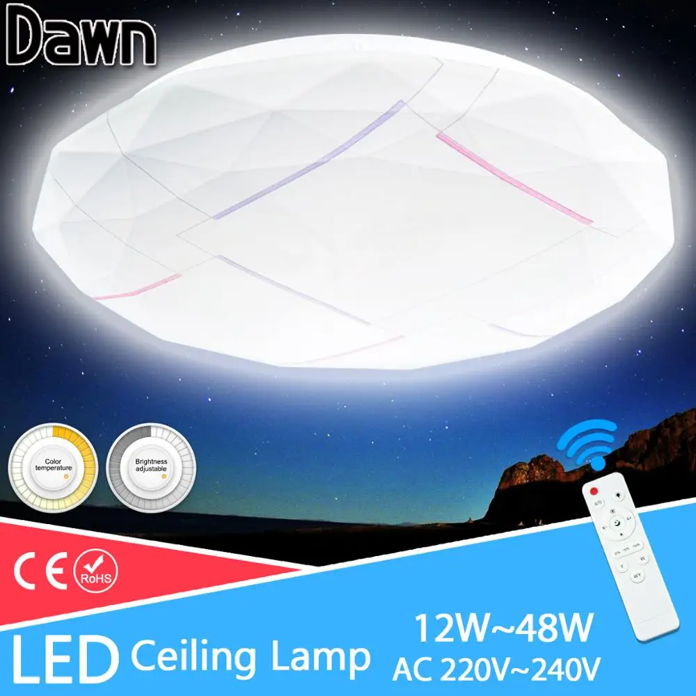 

Ceiling light AC 220V 240V Modern Aluminum shell led ceiling light lamparas Bedroom led lamp living room lights Remote Control