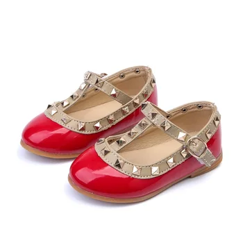 

kids Baby Leather shoes child girls sandals shoes for girls leather princess shoe kids rivets flat fashion leather shoes