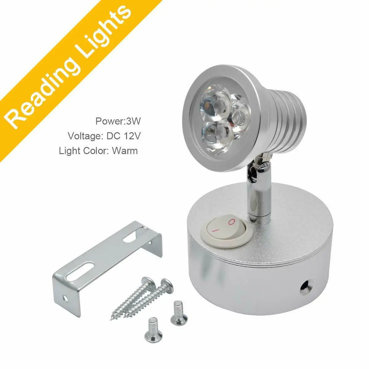 

LED Spot Book Reading Light Marine Car Caravan Bedside Table Wall Map Lamp 12V Warm Light For Camper RV Van Caravan Boat