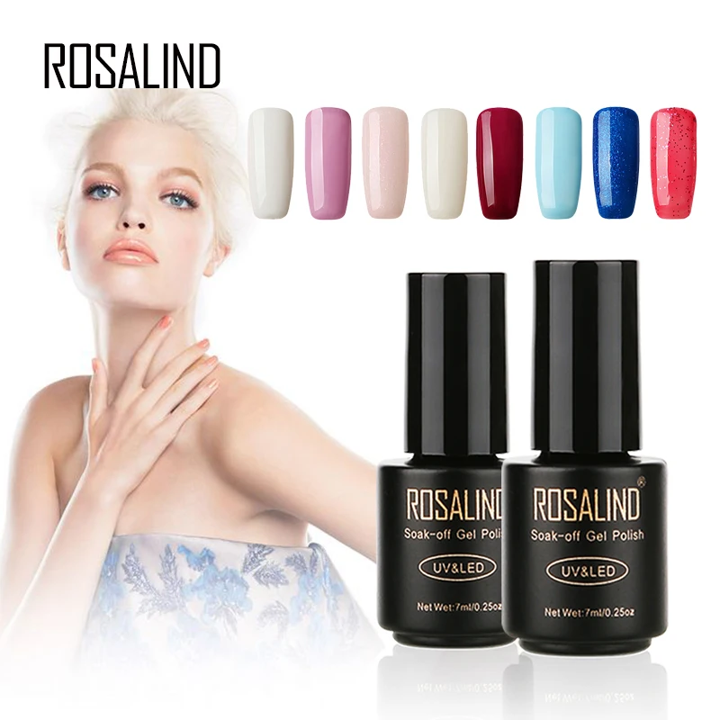 ROSALIND 7 мл Гель лак для ногтей Vernis Полупостоянный 60 цветов замачивается УФ